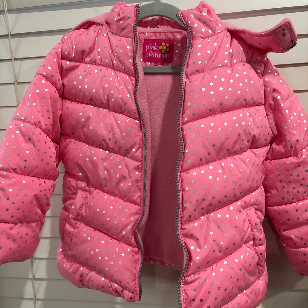 Pink Platinum Pink Quilted Jacket with Metallic Details
